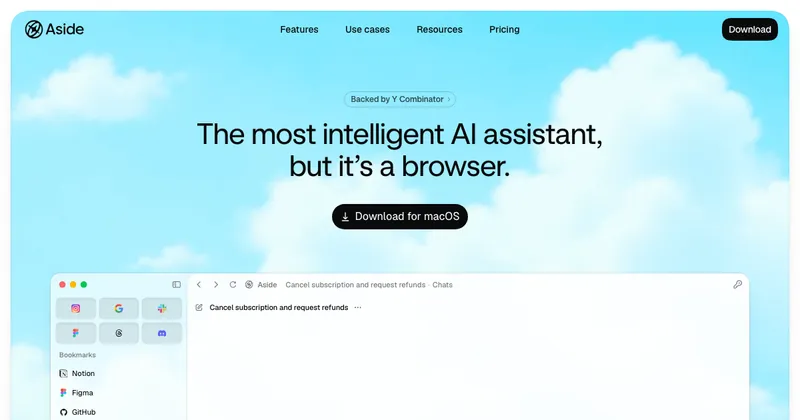 The Aside website