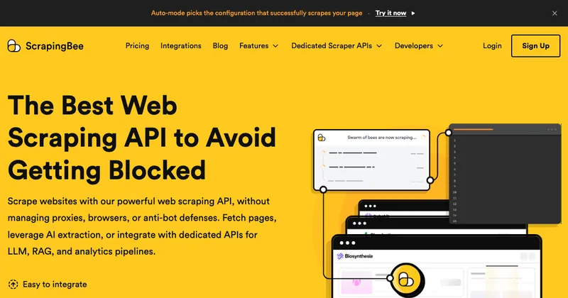 The ScrapingBee website