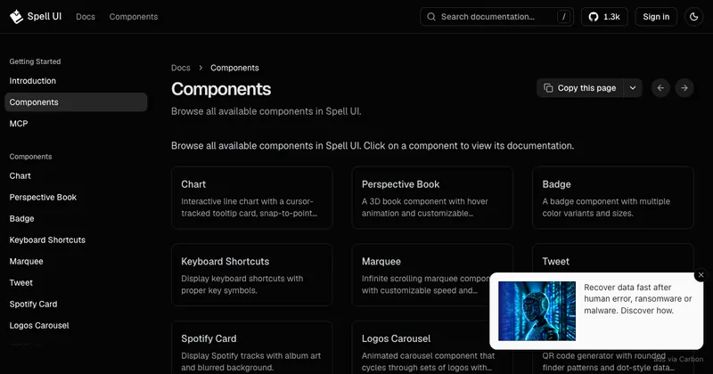 The Spell UI website