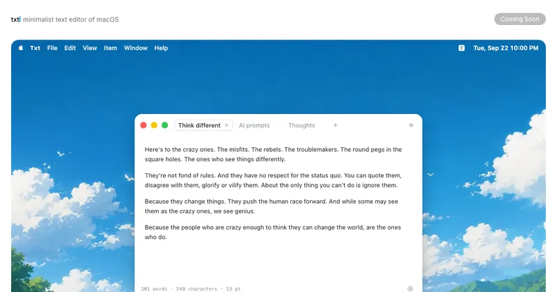 The txt website