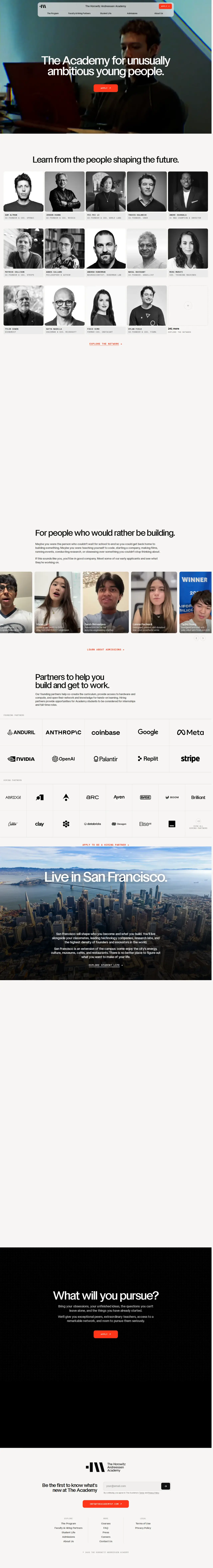 Full page of The Horowitz Andreessen Academy