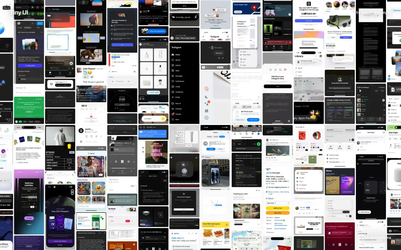 Full page of Tiny UI